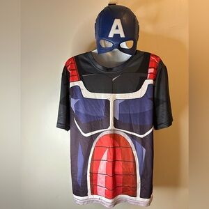 Captain America Costume Shirt & Mask – Adult Medium – Marvel Hero Cosplay